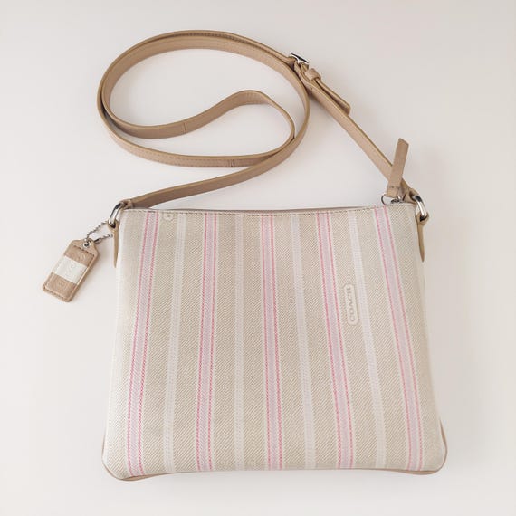 Vintage Coach Legacy Weekend Ticking Stripe Crossbody Bag