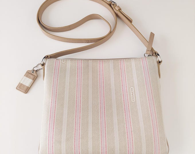 Vintage Coach Legacy Weekend Ticking Stripe Crossbody Bag