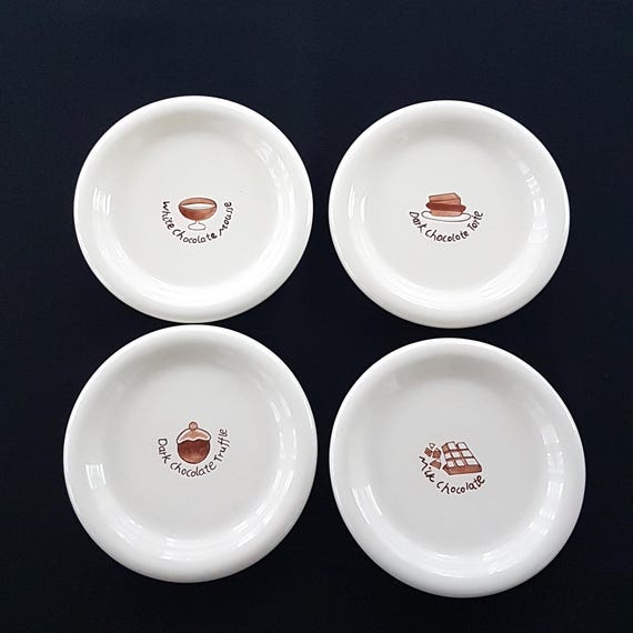 Vintage BIA China Chocolate Dessert Plates Set - 6.25 Inch, Boxed