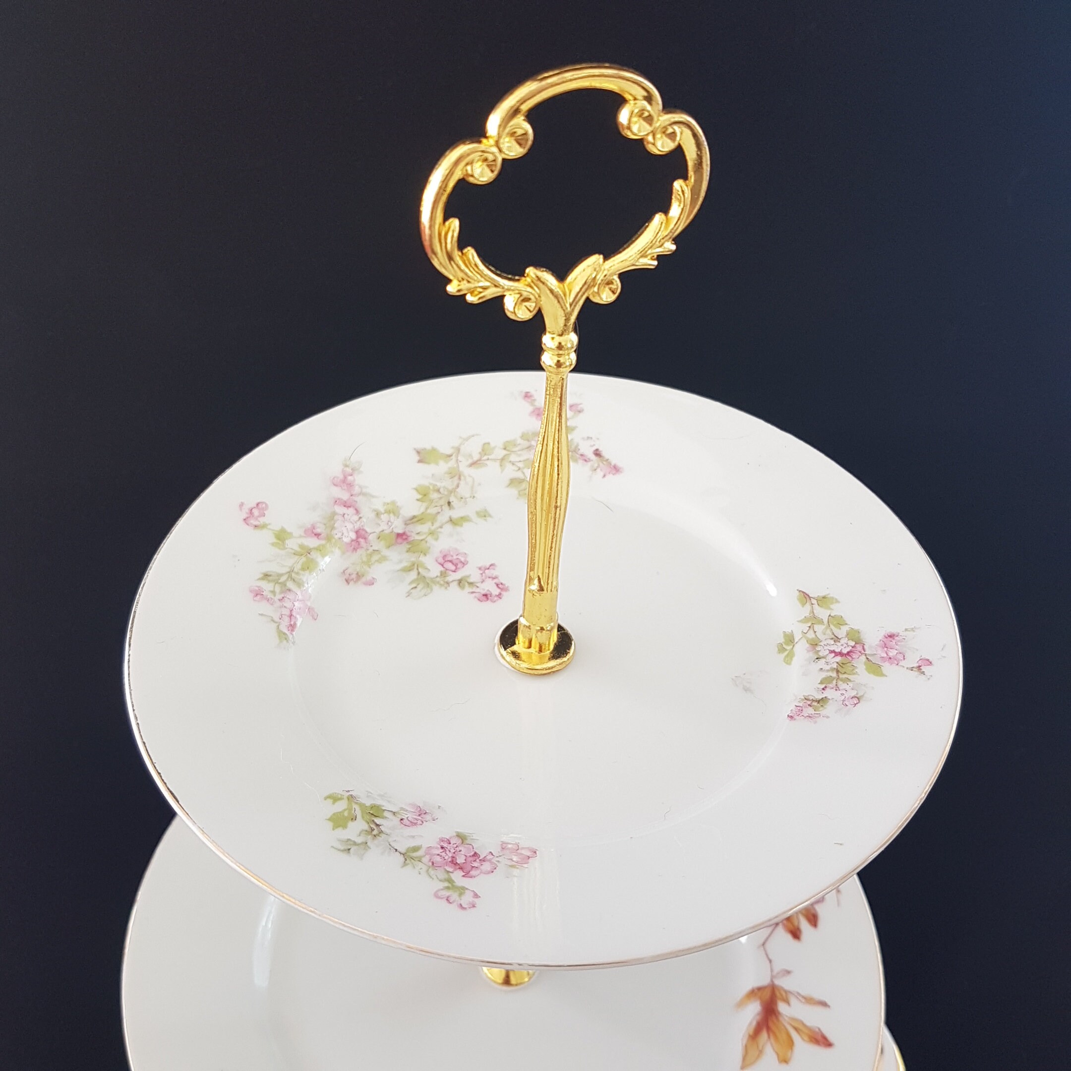 Tier Plates 3 Tier Cake Stand Floral Tiered Plates, Bridgerton Tea Party Serving Tray