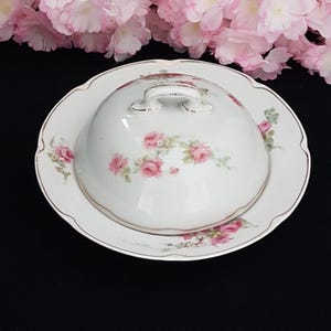 Butter Dish Vintage Porcelain Covered Cheese Dish, Made in Austria