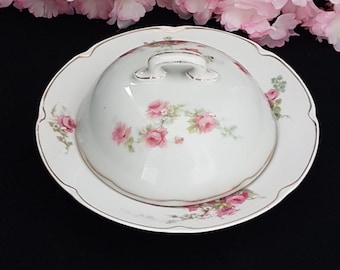 Butter Dish Vintage Porcelain Covered Cheese Dish, Made in Austria