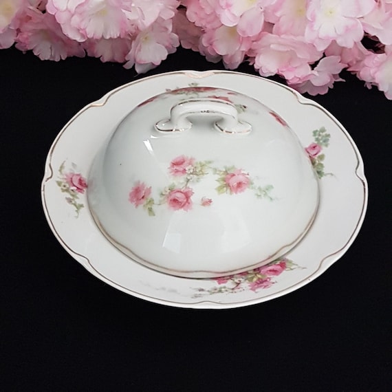 Butter Dish Vintage Porcelain Covered Cheese Dish, Made in Austria