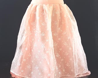 Elegant Peach Satin Half Apron: Vintage-Inspired Hostess Gift