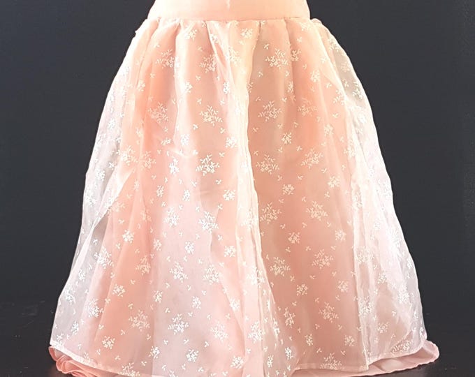 Elegant Peach Satin Half Apron: Vintage-Inspired Hostess Gift