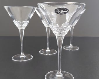 Verres à Martini Luigi Bormioli Roma 1960, Verres à Cocktail en Cristal, Italie, Set de 4