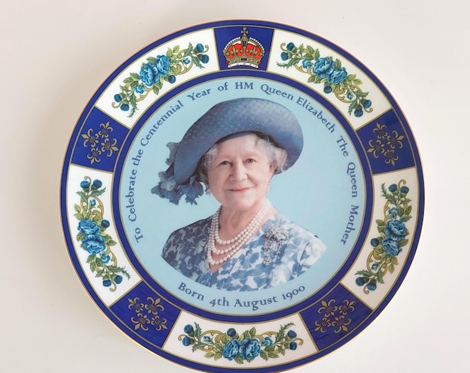 Coalport Bone China Commemorative Plate Queen Mother Royal Memorabilia Limited Edition Wall Display