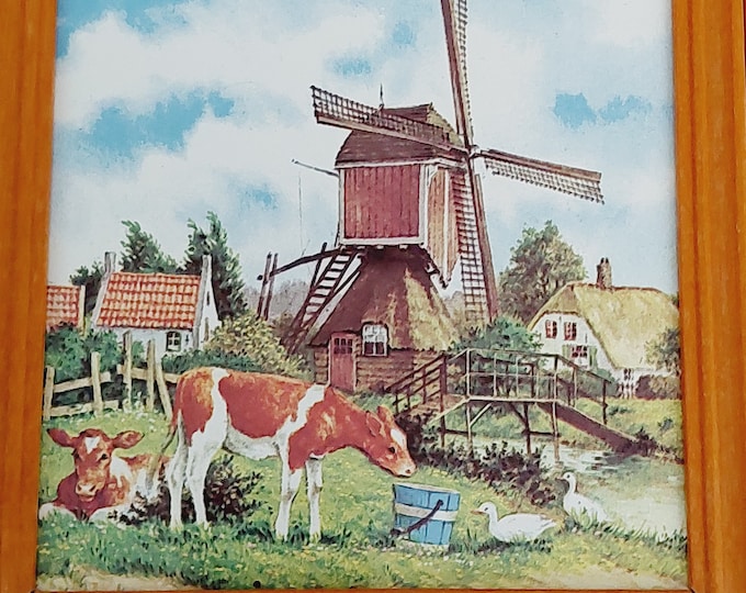 Ter Steeg BV, Royal Mosa Holland, Royal Schwabap, Decorative Tile, Dutch Countryside, Wood Frame