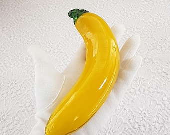 Vintage Murano-Style Glass Banana for Fruit Bowl or Paperweight
