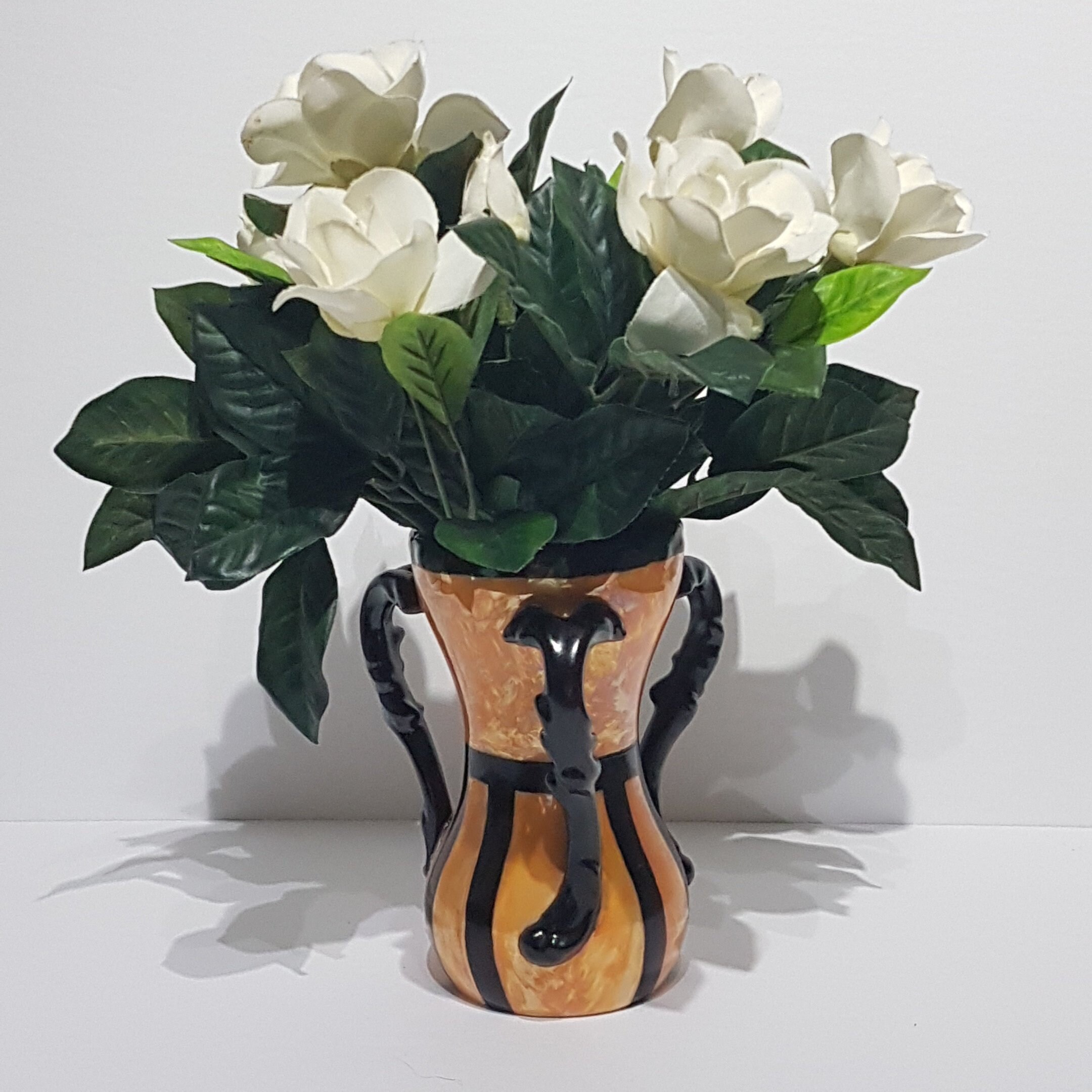 ANTIQUE Limoges Vase, T&V Vase, Orange Lusterware, 1917