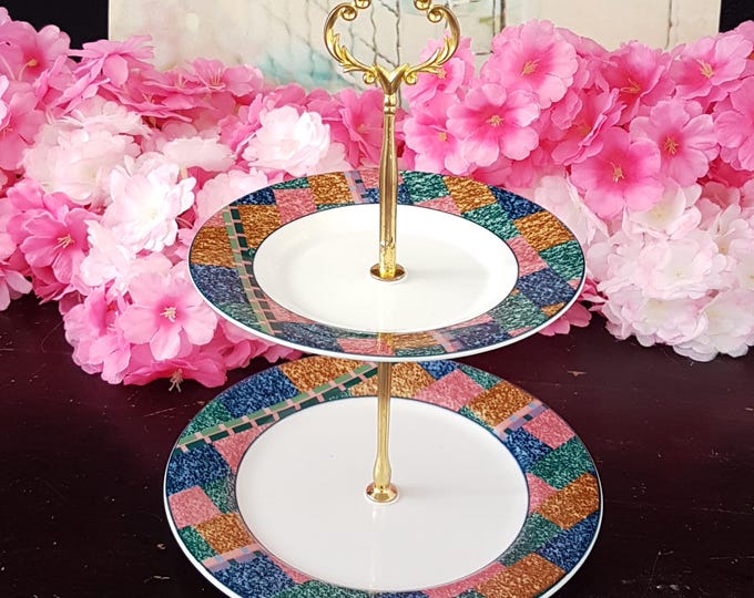 Elegant 2-Tier Bridgerton-Inspired Stand for Tea Parties, Desserts, and Jewelry Display