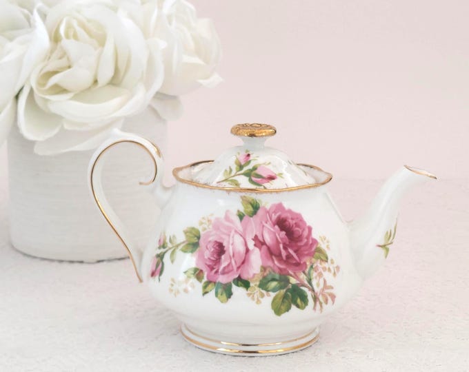 Rare 1941 Royal Albert American Beauty Bone China Mini Teapot (14oz) Tea for One