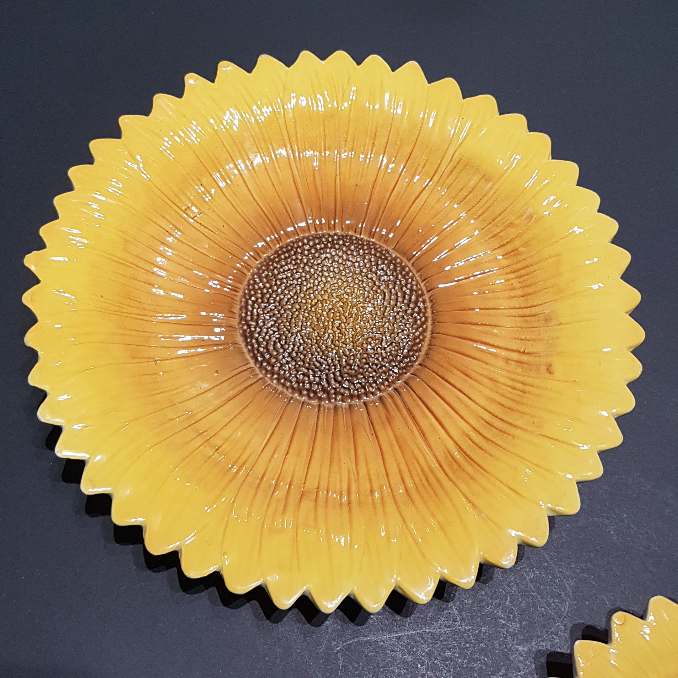 Zeta Bassano Italy, Sunflower Plates, Set of 3, Made in Italy, Italian