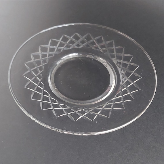 Vintage Clear Pressed Glass Side Plates Set of 4 Depression Era Collectible Dinnerware