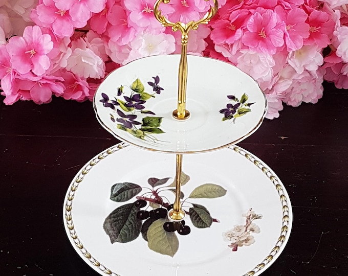 Elegant 2-Tier Handmade Stand for Tea Parties, Desserts, Fruits, and Jewelry Display