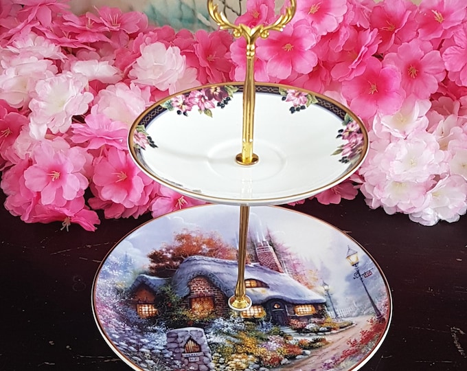 Elegant 2-Tier Bridgerton-Inspired Stand for Tea Parties, Desserts, and Jewelry Display