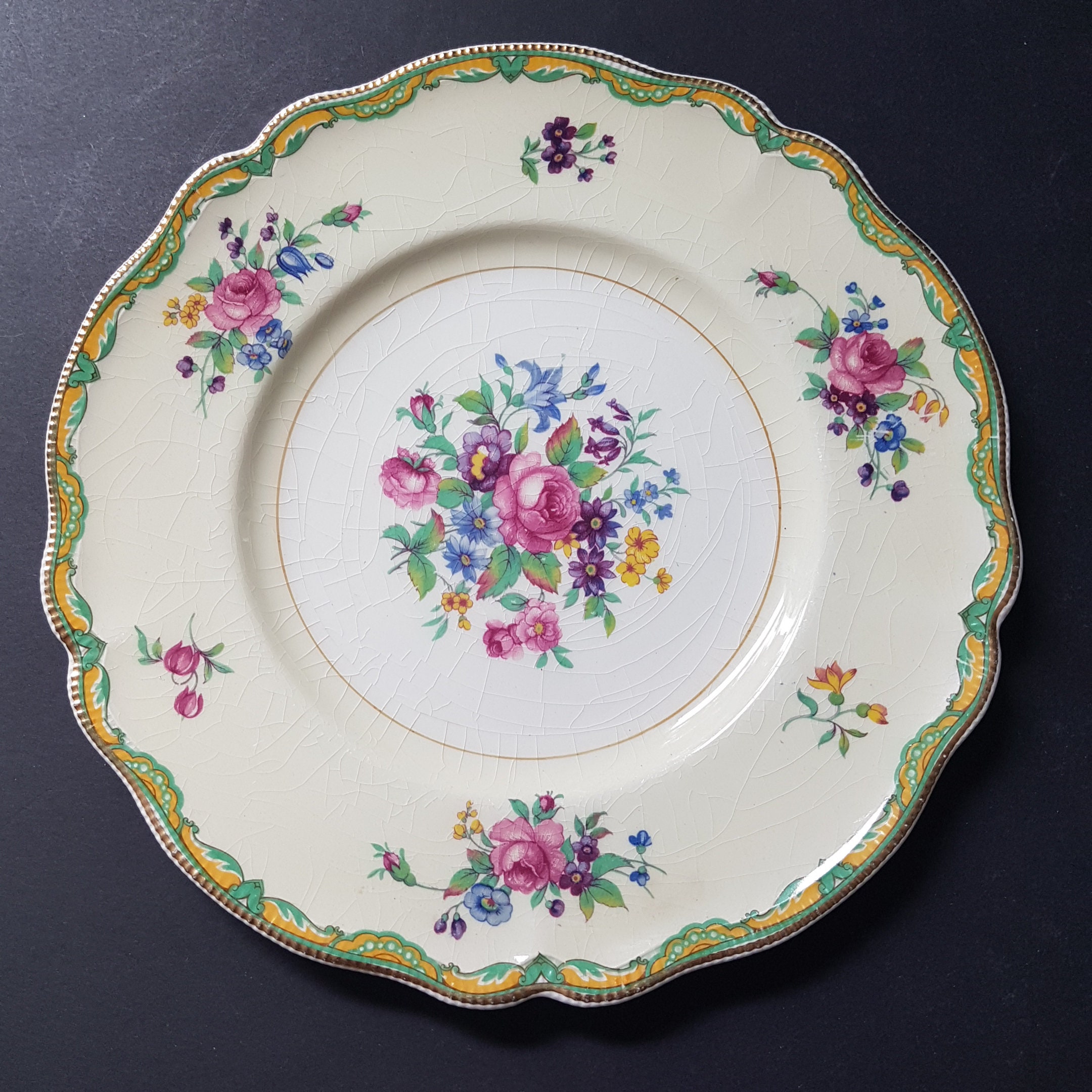 Vintage Johnson Brothers SUMMER 9 Luncheon Plate Set of 3, Floral