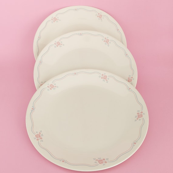 Vintage Corelle English Breakfast 10.25-Inch Dinner Plates - Set of 3