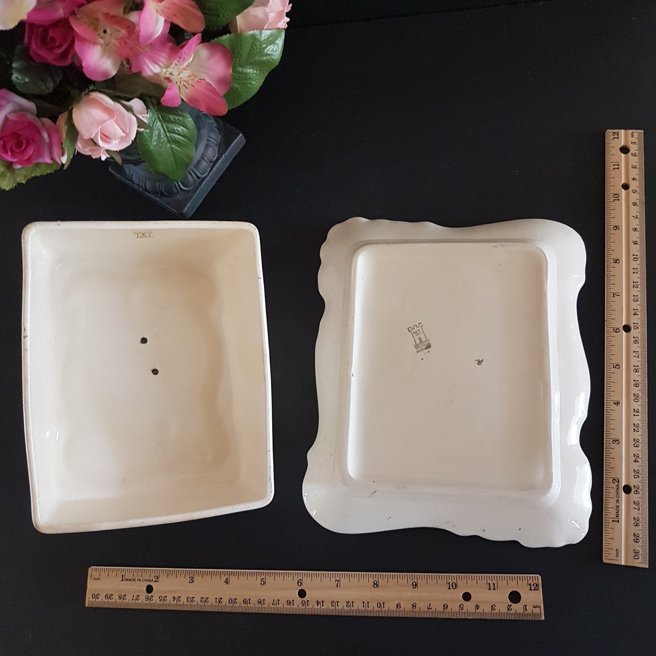 Antique Cheese Keeper, Franz Anton Mehlem Bonn Germany, Hand Painted