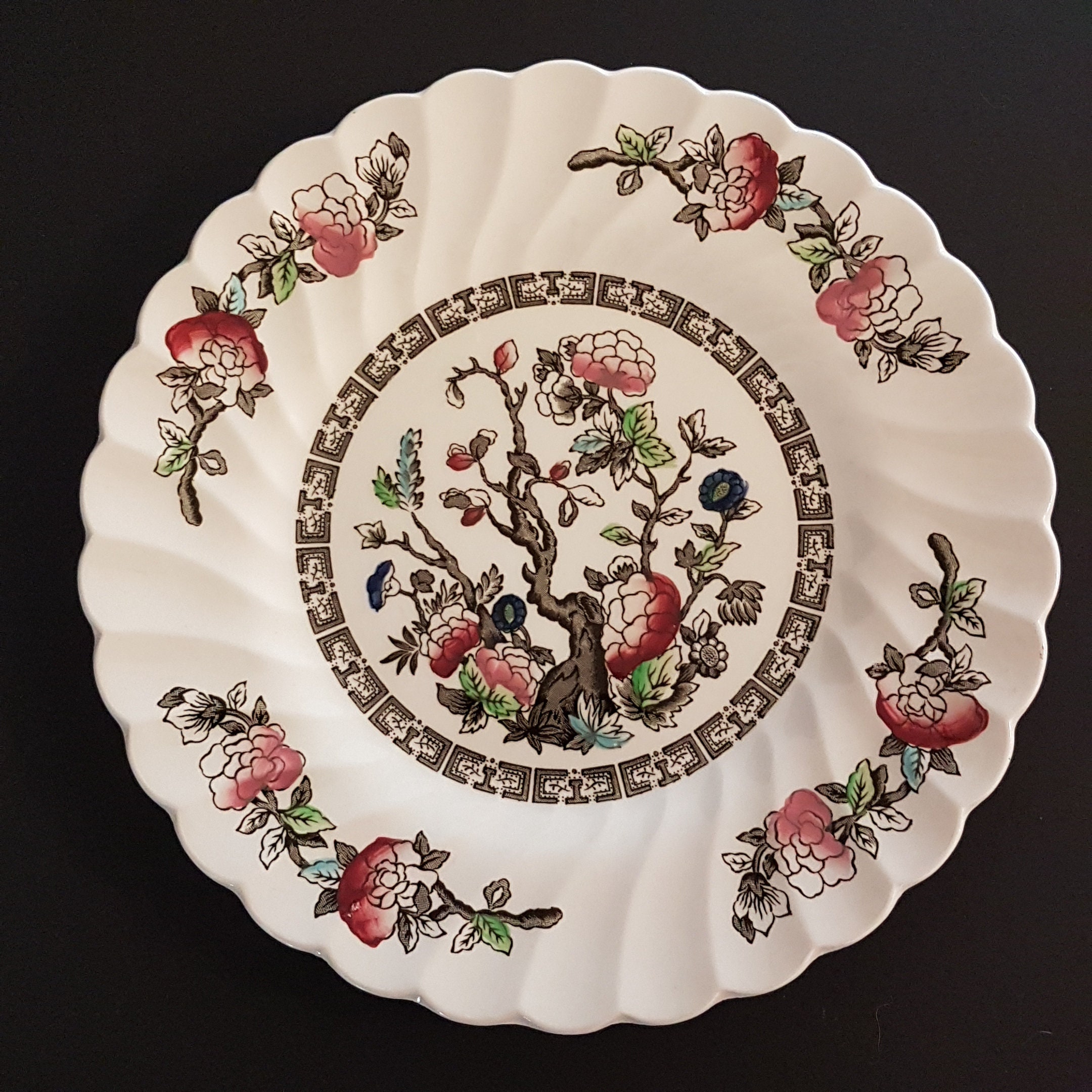 RESERVED 8 Myott INDIAN TREE Salad Plate Set of 4, Transferware