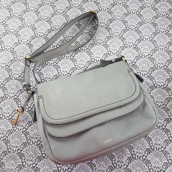 FOSSIL Leather Large Flap Crossbody Bag Versatile with Adjustable Shoulder Strap