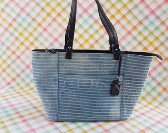 GUESS Tote Bag, Blue Shoulder Bag