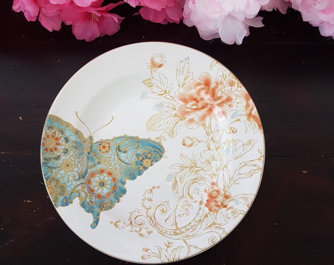4pc Butterfly Side Plates Set: Vintage-Inspired Boho Tea Party Decor, Garden Theme Housewarming Gift