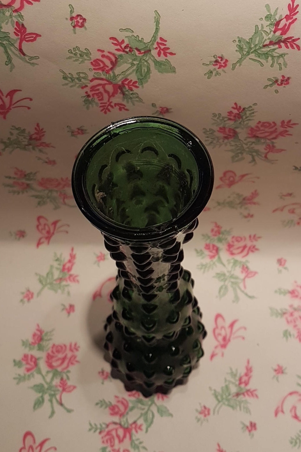 Vintage Green Hobnail / Bud Vase