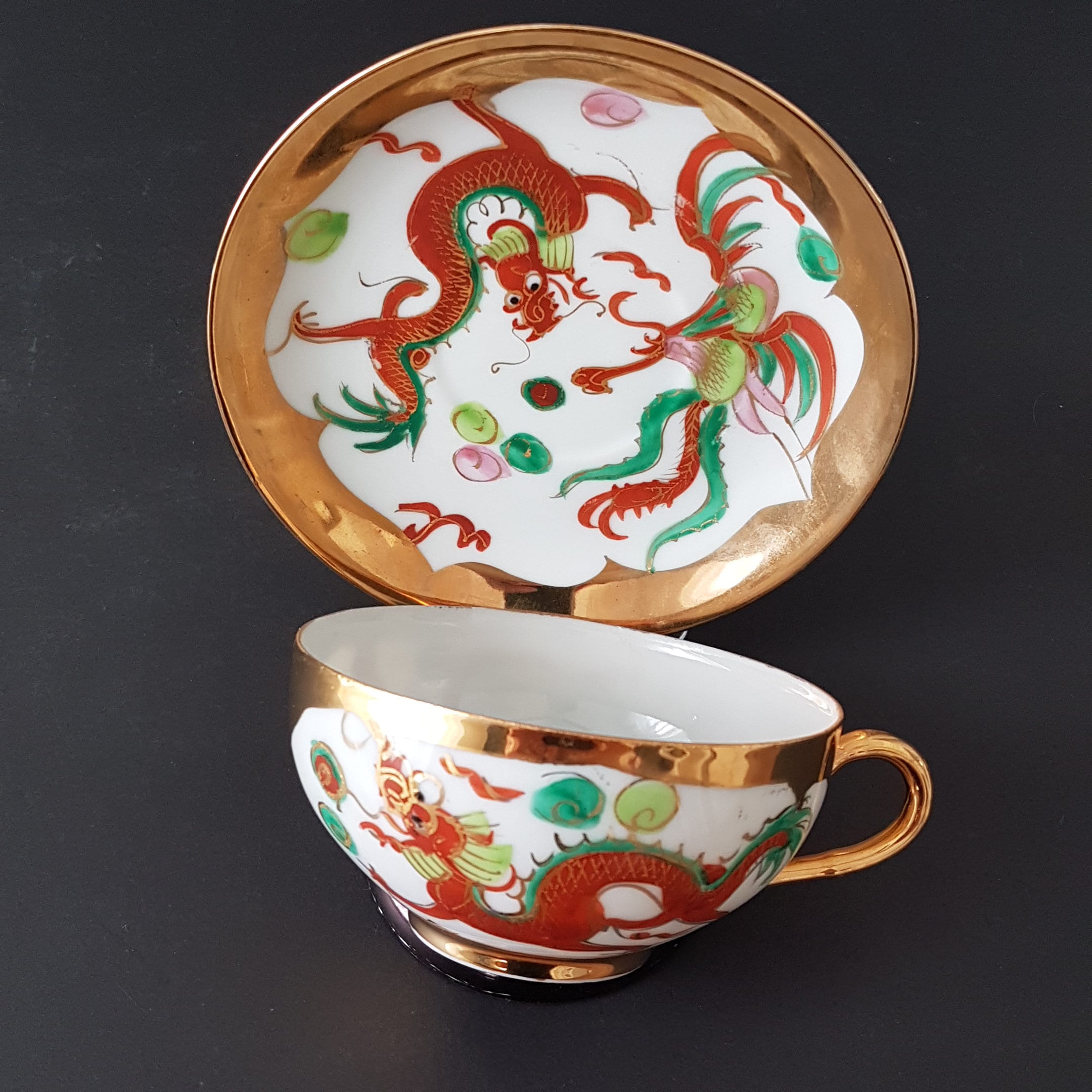 CHINESE OLD MARKED SWEET WHITE CARVED DRAGON AND PHOENIX THIN PORCELAIN TEA CUP 