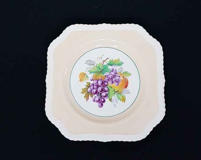 Johnson Brothers, CALIFORNIA Square Salad Plate, 7.75 Inch, Beige Rim, Made in England