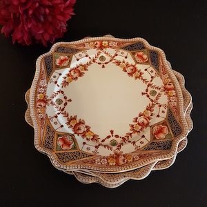 Limoges Porcelain 7.5 Inch Dessert Plates, Set of 3, Purple Limoges Porcelain 7.5 Inch Dessert Plates, Set of 3, Purple
