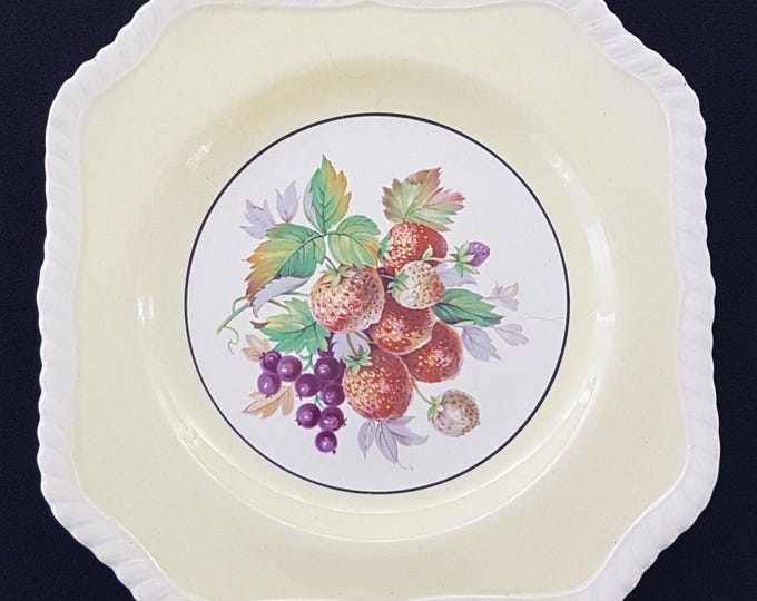 Johnson Brothers, CALIFORNIA Square Salad Plate, 7.75 Inch, Yellow Rim, Made in England, PER PLATE