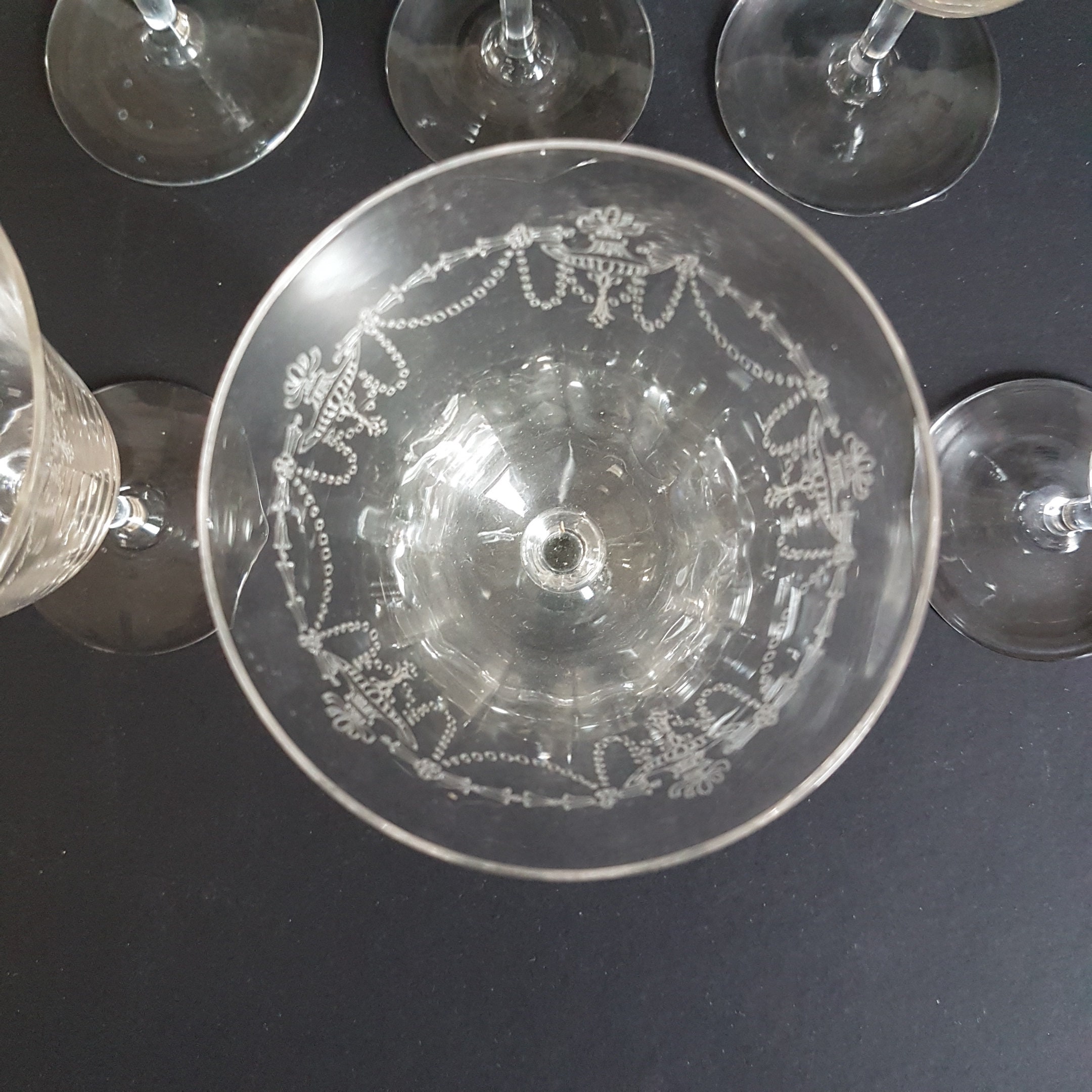 Vintage Bryce Crystal Elegant Glass Stemware, Set of 6, Wine Glass