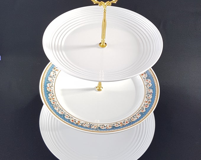 3 Tier Cake Stand, MELAMINE Plastic Plates, Outdoor Entertaining, Tea Party, Melamine Tray