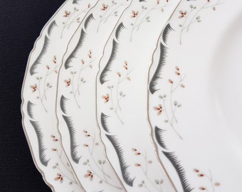 Vintage Royal Worcester SUTTON Salad Plates, Set of 4, English Bone China, 8 inch