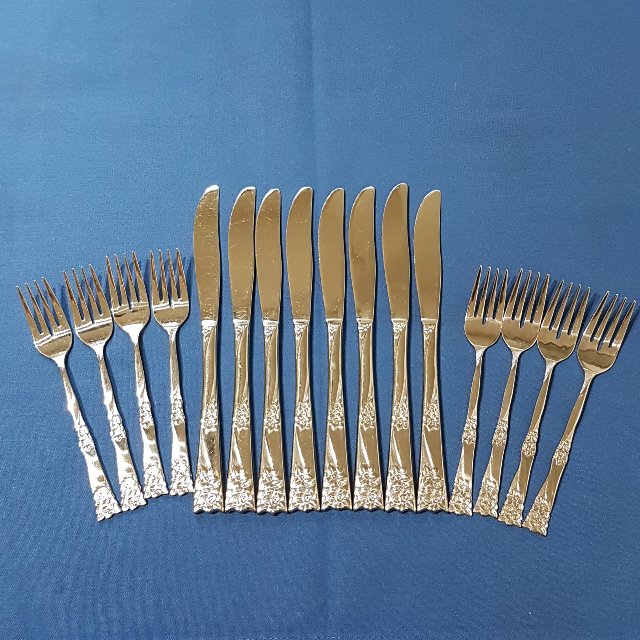 50pc Mid Century Stainless Flatware, Service for 8