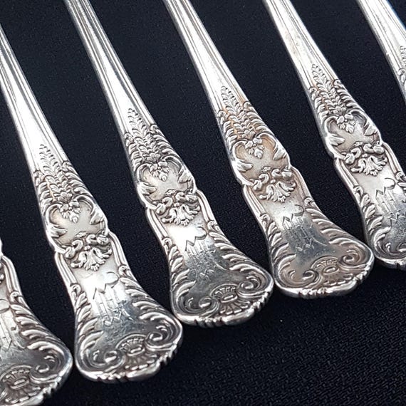 Vintage Gorham Richmond Silver Plate Seafood Condiment Cocktail Forks Antique Victorian Flatware Set