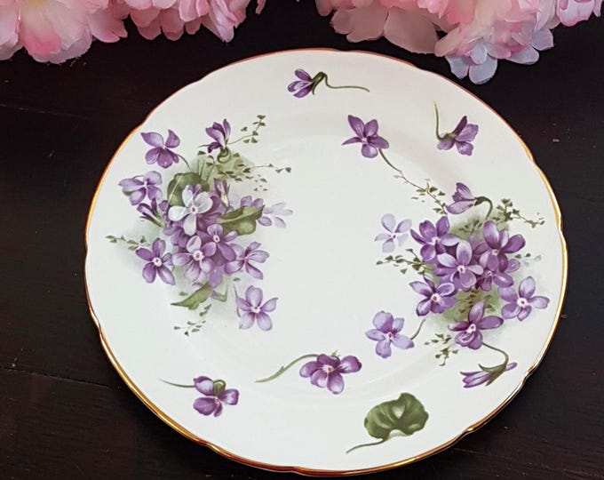 Hammersley Victorian Violets English Countryside Bone China Side Plates, Each Plate