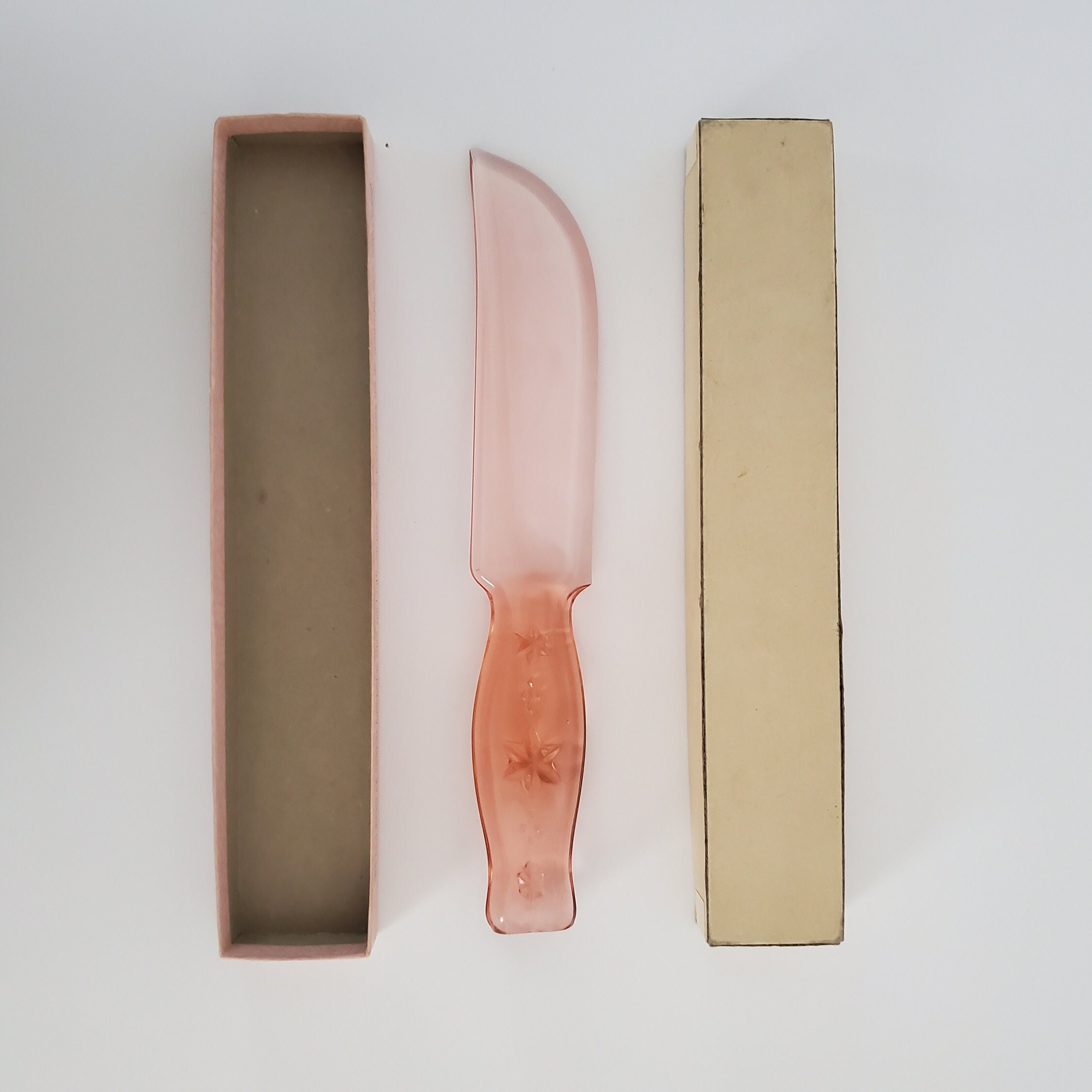 Pink Depression Glass Cake Knife, 9 Inch, The New Vitex Glas Knife