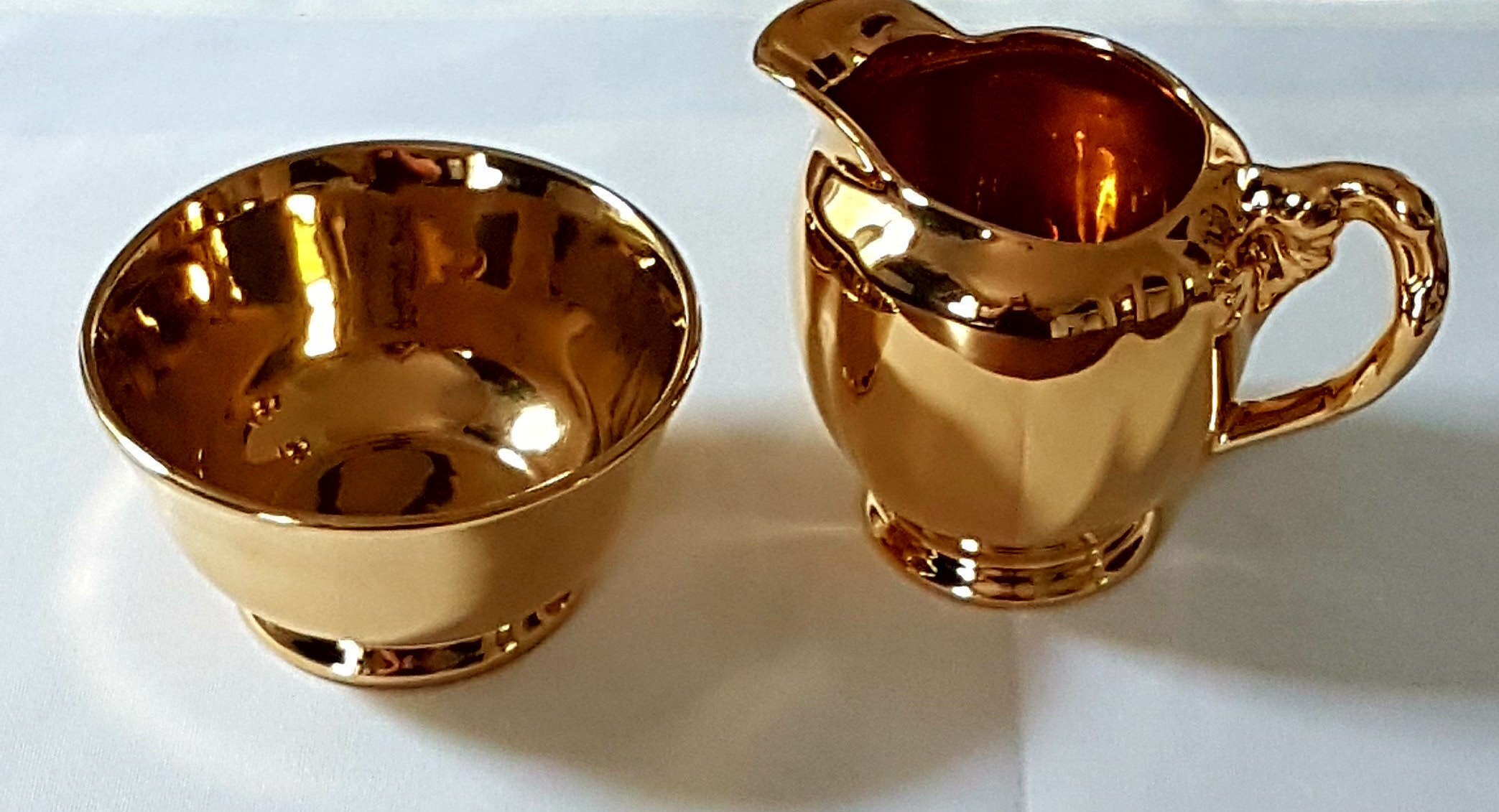 Vintage Royal Winton Grimwades GOLDEN AGE Cream and Sugar Set, Gold