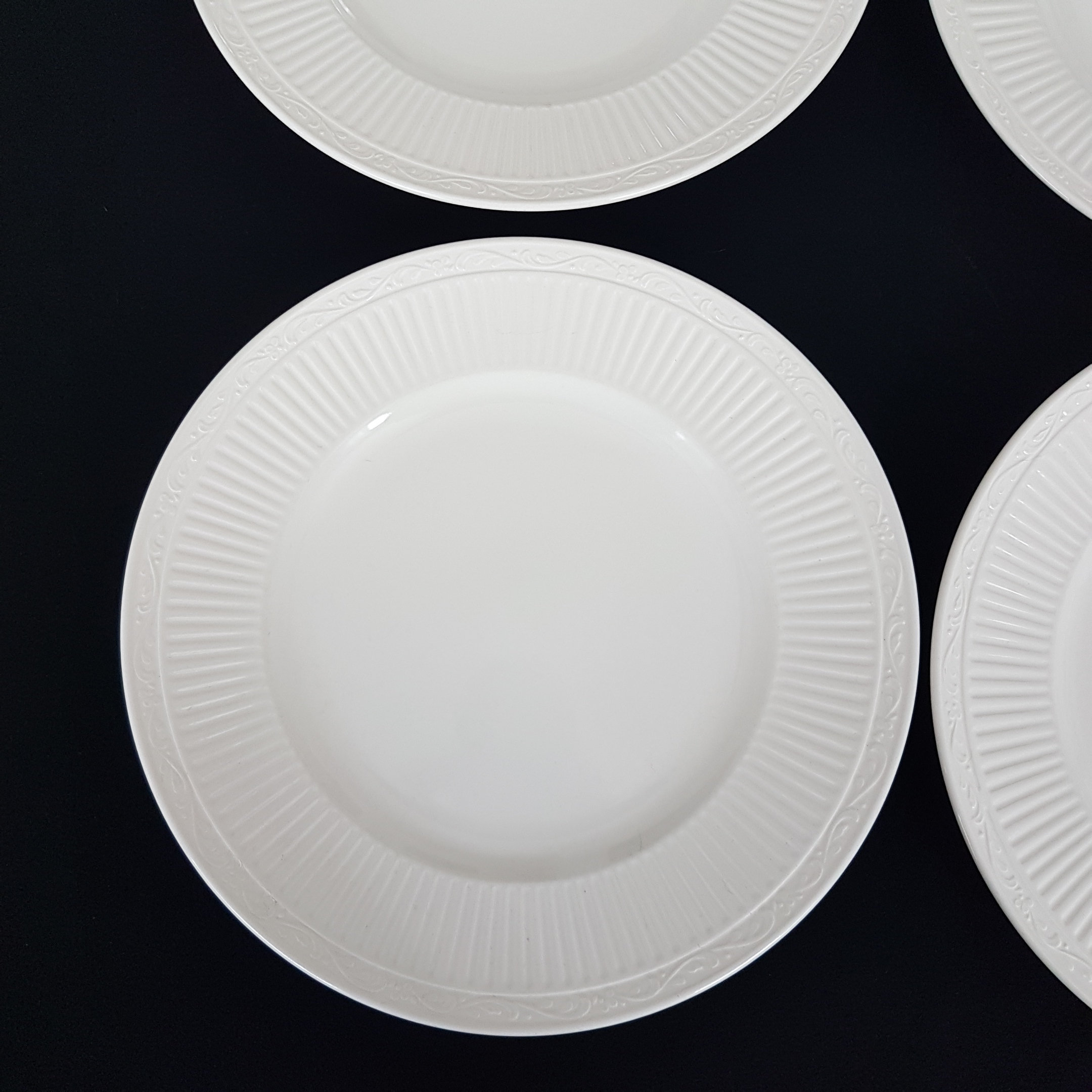 Mikasa ITALIAN COUNTRYSIDE Dinner Plates, 11 Inch, Sets of 2, Vintage All White Stoneware Plates