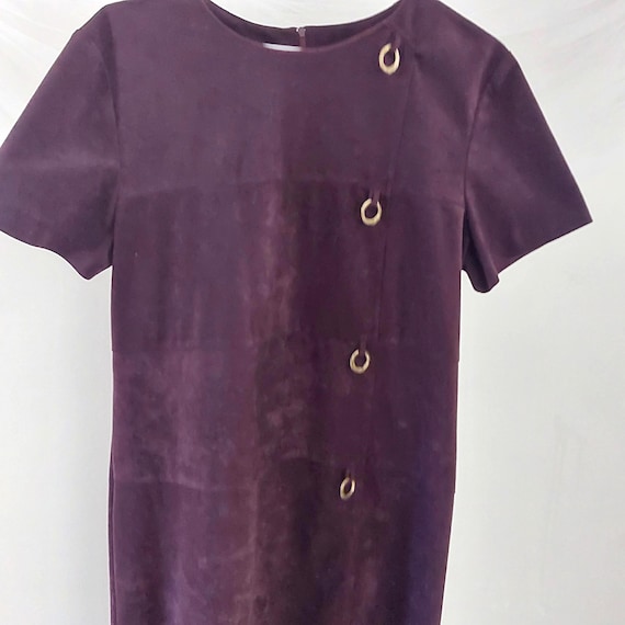 Gloria Vanderbilt Plum Purple Sheath with Brass Rings Size 10