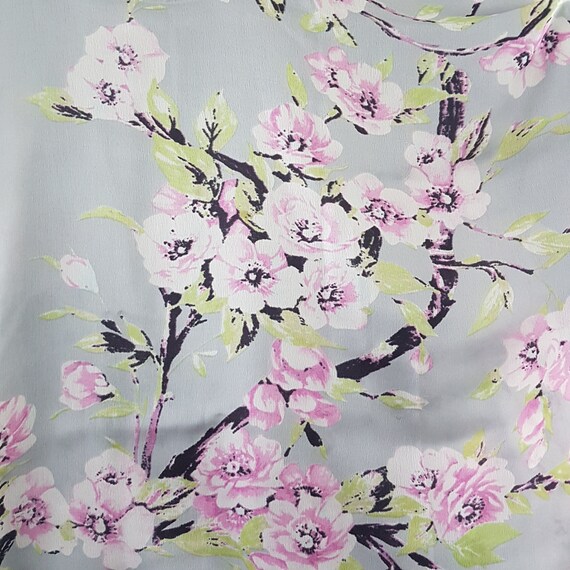 100% Silk Scarf, 70x35 inch Spring Cherry Blossom… - image 2
