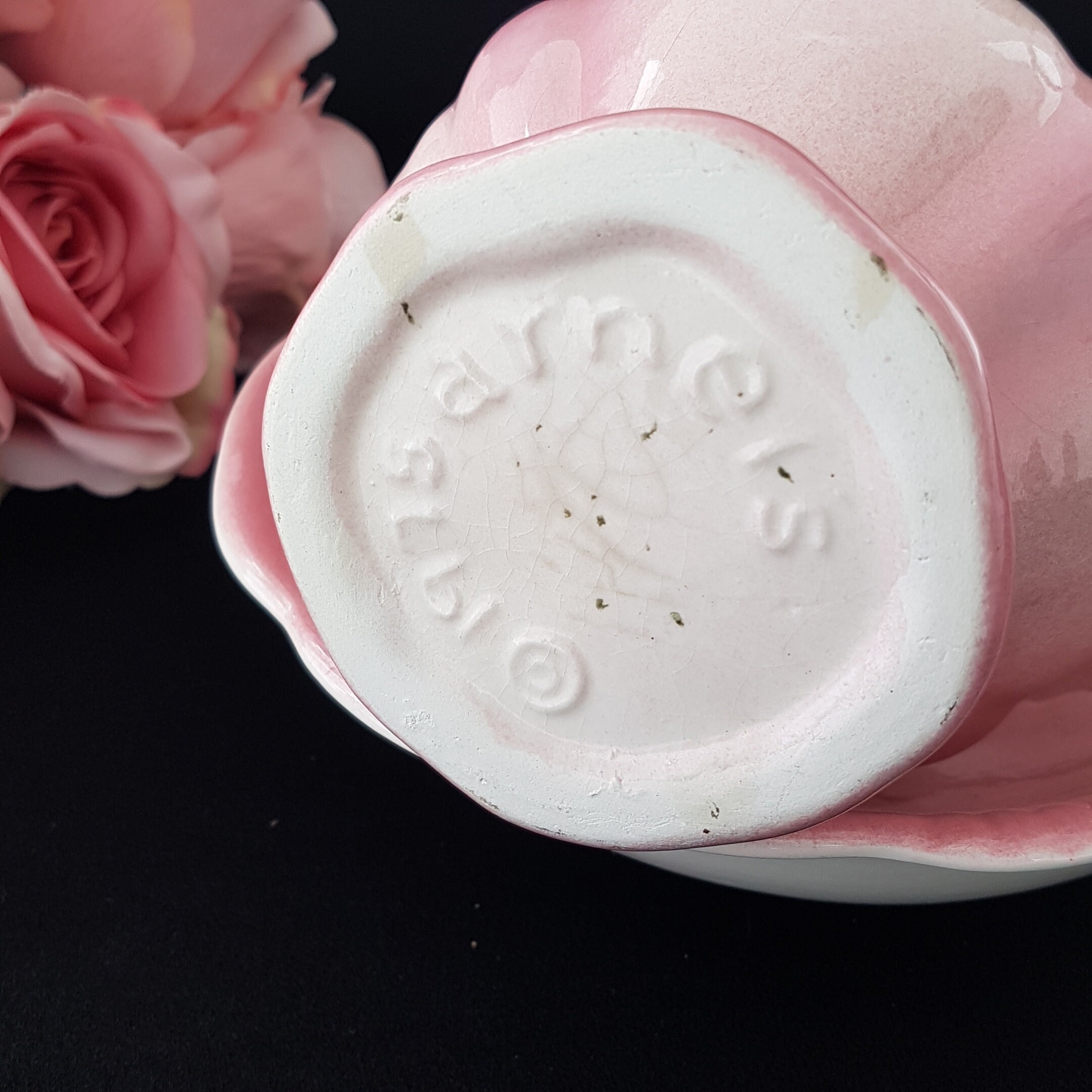 Arnels Pink Ceramic Wash Set, Arnels Pottery, Vintage Victorian Decor
