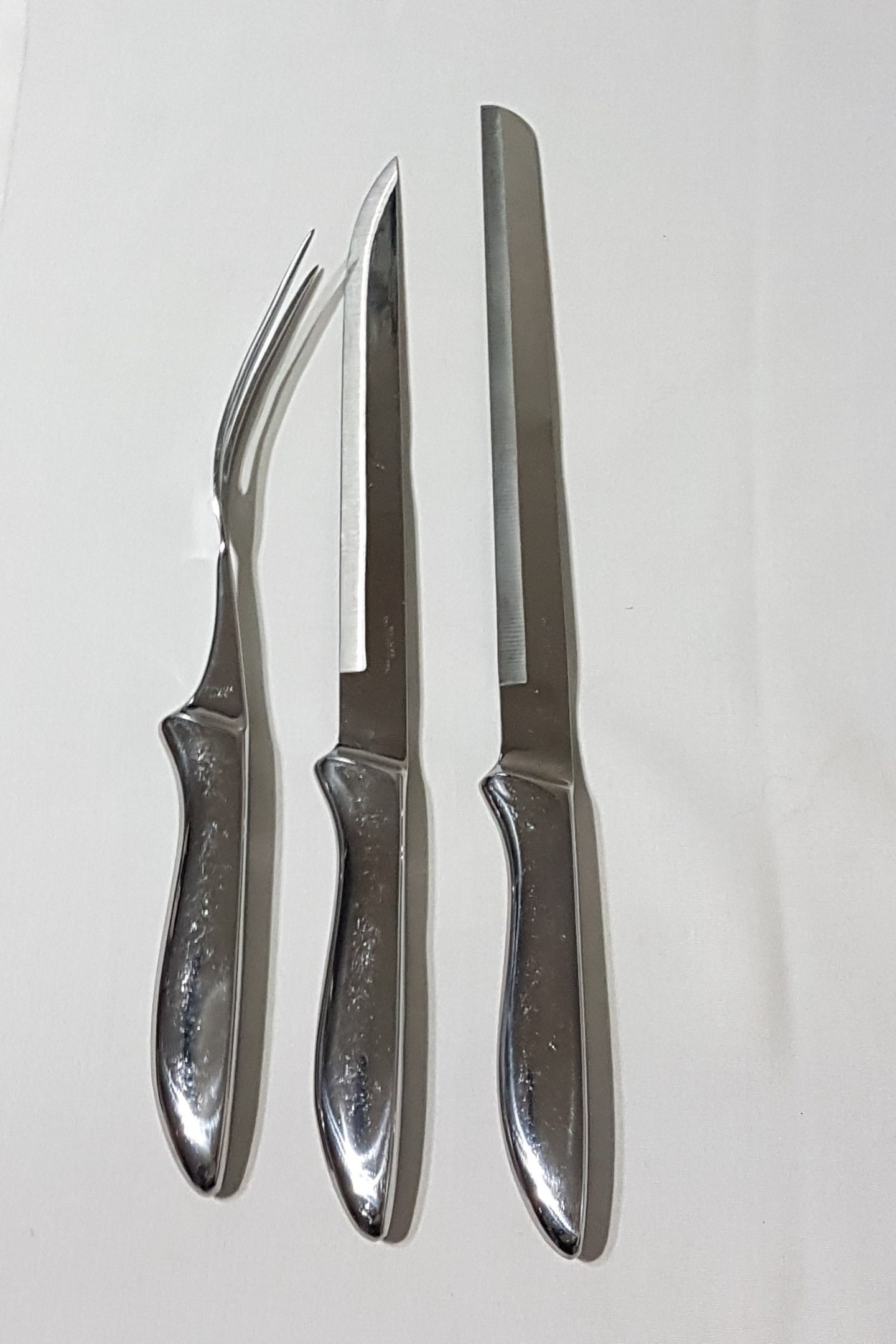 Vintage Stainless Steel Meat Carving Set, Boxed, Mid Century Kitchen