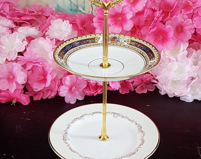 Elegant 2-Tier Bridgerton-Inspired Stand for Tea Parties, Desserts, and Jewelry Display