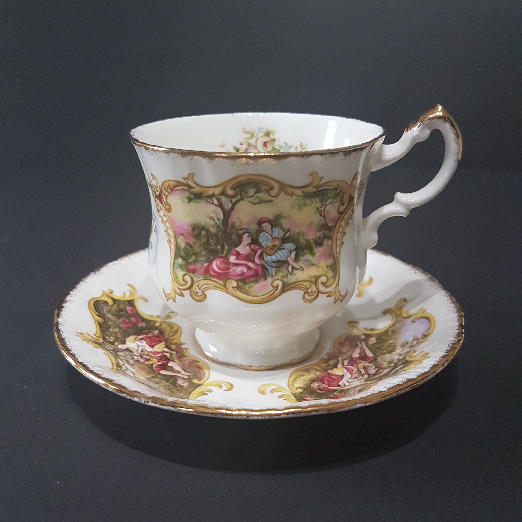 Vintage Paragon CHIPPENDALE Tea Cup & Saucer Set, Bone China, English Porcelain Tea Cup, Made in Vintage Paragon CHIPPENDALE Tea Cup & Saucer Set, Bone China, English Porcelain Tea Cup, Made in