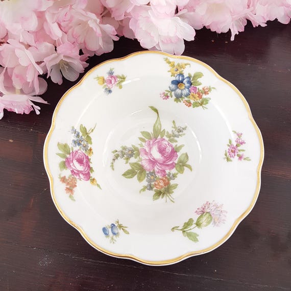 Haviland Rosedale Cereal Bowls, Limoges France Porcelain, Pink Rose Floral 2-Piece Set