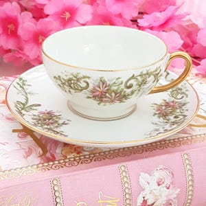 Antique Limoges 8-Piece Porcelain Tea Set: Cups & Saucers for 4 - Vintage French China