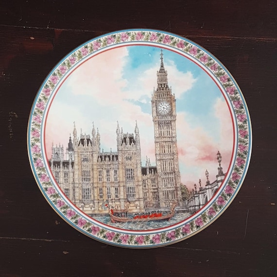 Vintage Royal Worcester Big Ben Plate 1997 Sue Scullard London Famous Landmarks Wall Decor